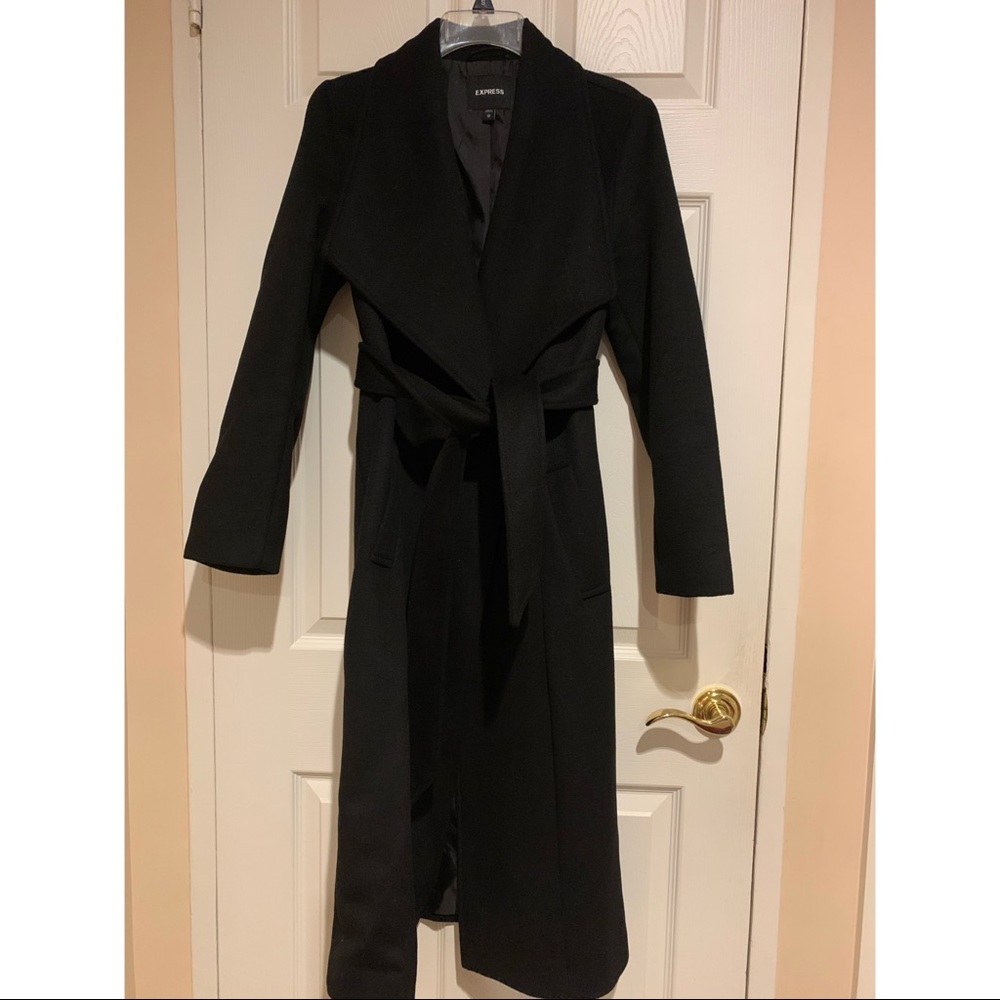 Express Black Wool Coat